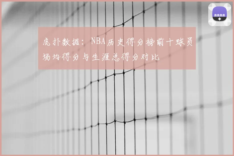 虎扑数据：NBA历史得分榜前十球员场均得分与生涯总得分对比